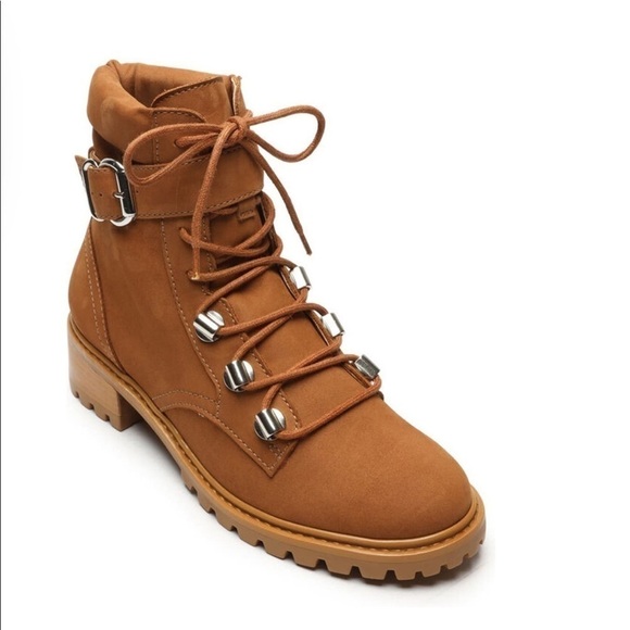 NWT Schutz Women’s Inaiah Buckled Leather Hiker Combat Boots size 10 - Picture 1 of 15